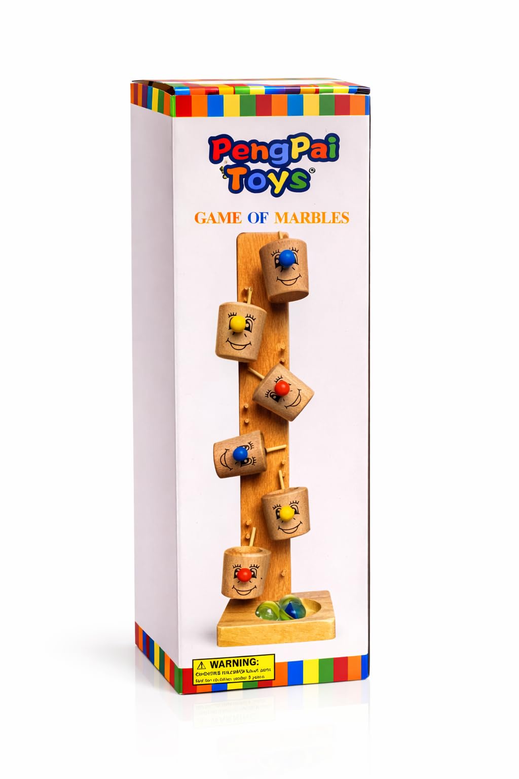 Toys Wooden Marble Run Game, Natural Wood Tower with Smiling Cups, Hand-Eye Coordination Development Toy for Kids-image-42