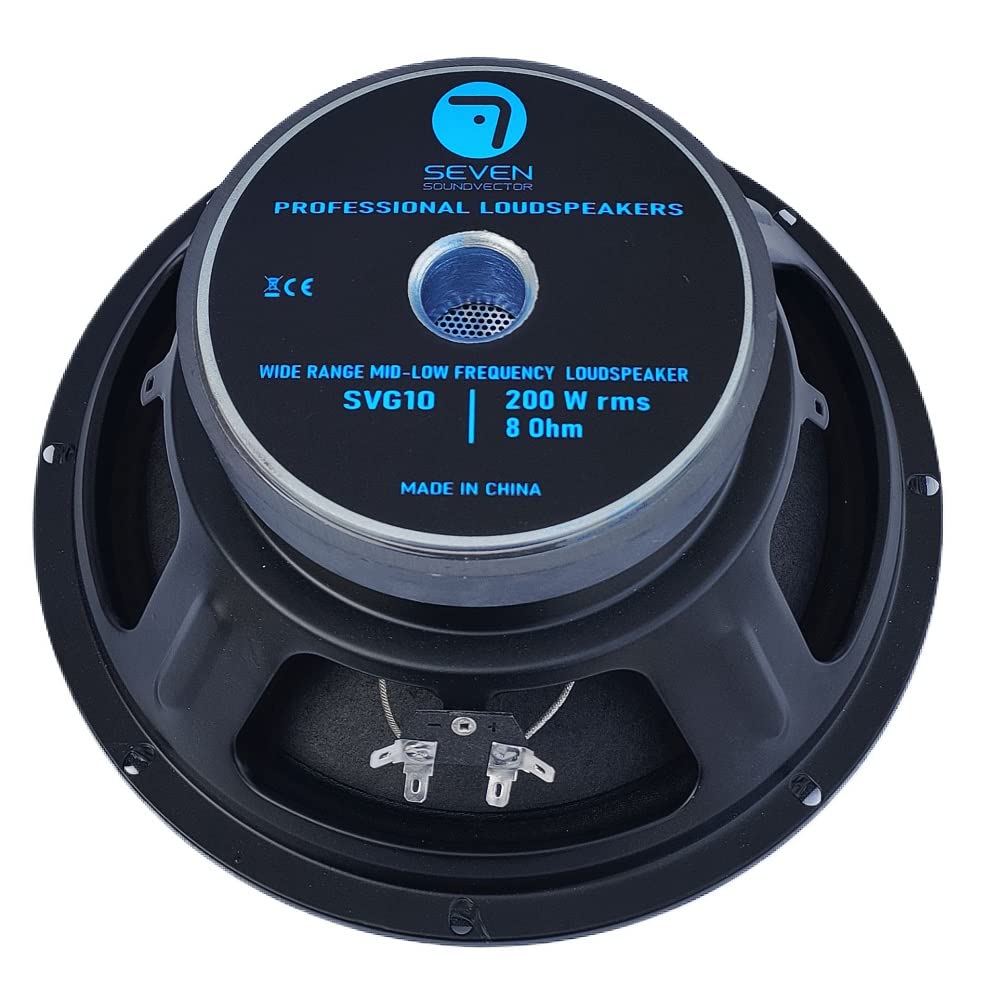 Seven Soundvector SVG10 Woofer 10 Pulgadas Altavoz Profesional de Grave Medio-Grave 8 Ohm 200W AES 400W Programa