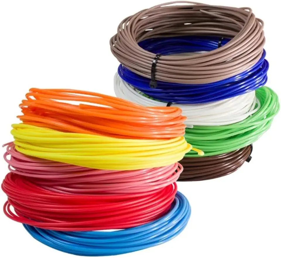 Filamento Refil ABS 10 Cores com 100 Metros para Caneta 3D e Impressoras 3D - Ideal para Criatividade