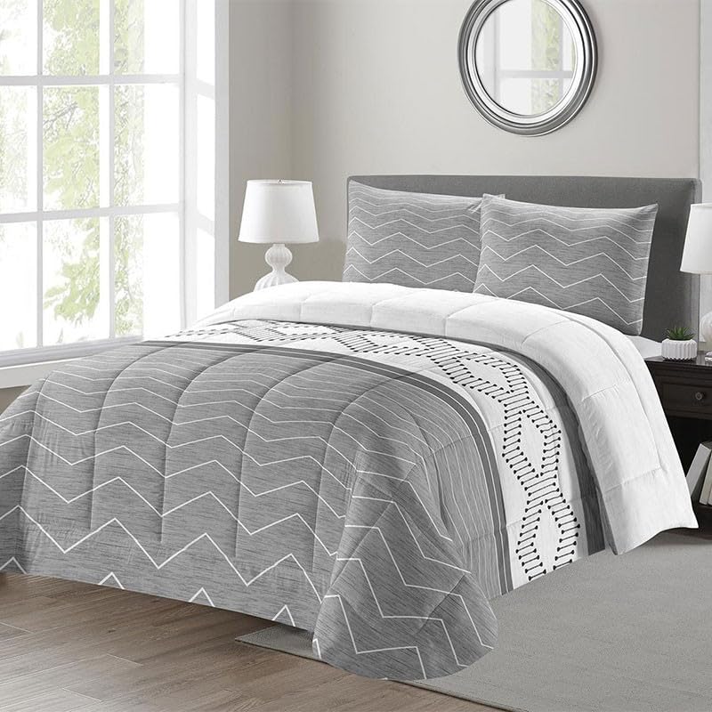 Rufino Díaz Edredón Invierno Hail Estampado 350g + Funda Cojín - Gris, 135 cm