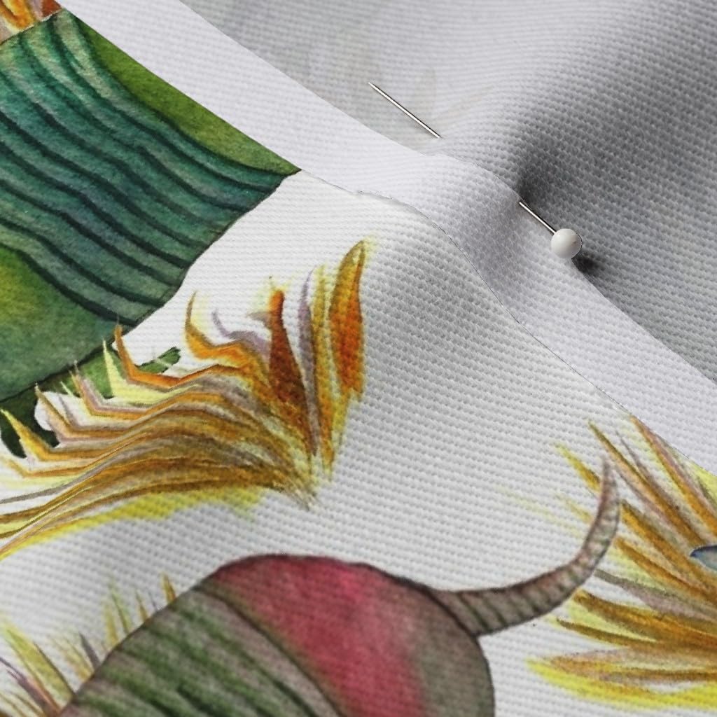 Spoonflower Fabric - Armadillo Wandering Desert Landscape Cactus Southwestern Watercolor Printed on Denim Fabric by The Yard - Bottomweight Apparel Home Decor Upholstery