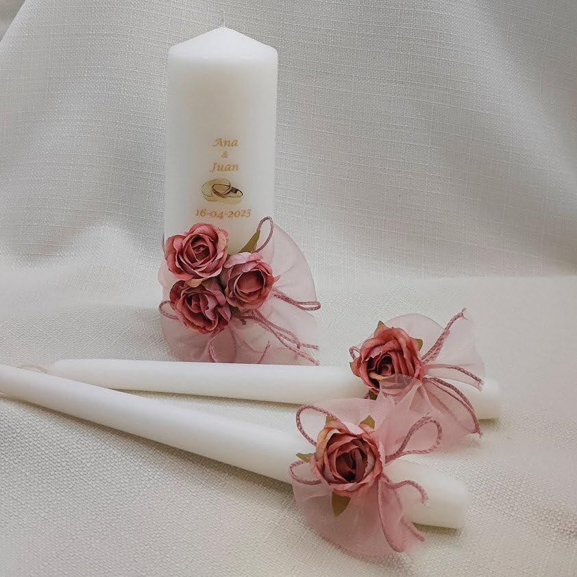 VELAS PINSART Velas Ceremonia de Boda-(salmón)