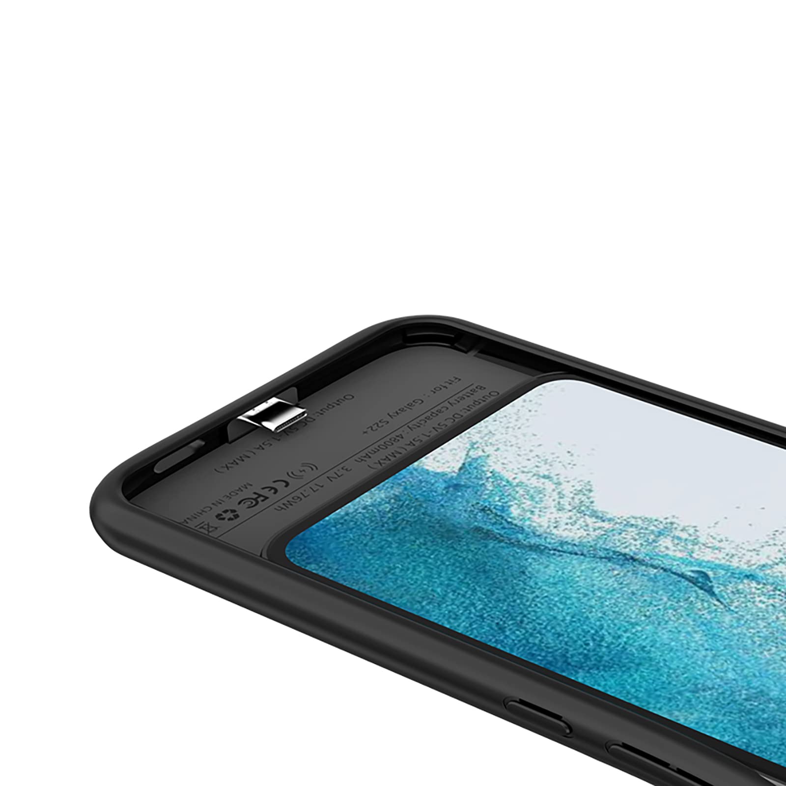 ELLENNE COVER BATTERIA PER SAMSUNG S22 PLUS 6.6" RICARICABILE SLIM 4800MAH | COVER CON BATTERIA INTEGRATA PER SAMSUNG GALAXY S22 PLUS 6.6" BATTERY CASE CUSTODIA RICARICABILE SLIM SOTTILE S22+ 4800MAH