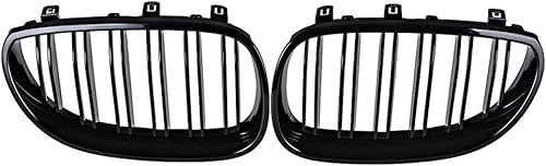 Miniatura 6 de Rejilla de ventilación de rejilla de riñón negra brillante pulida compatible con BMW E60 E61 525i 535i 550i M5 4DR 2003-2010