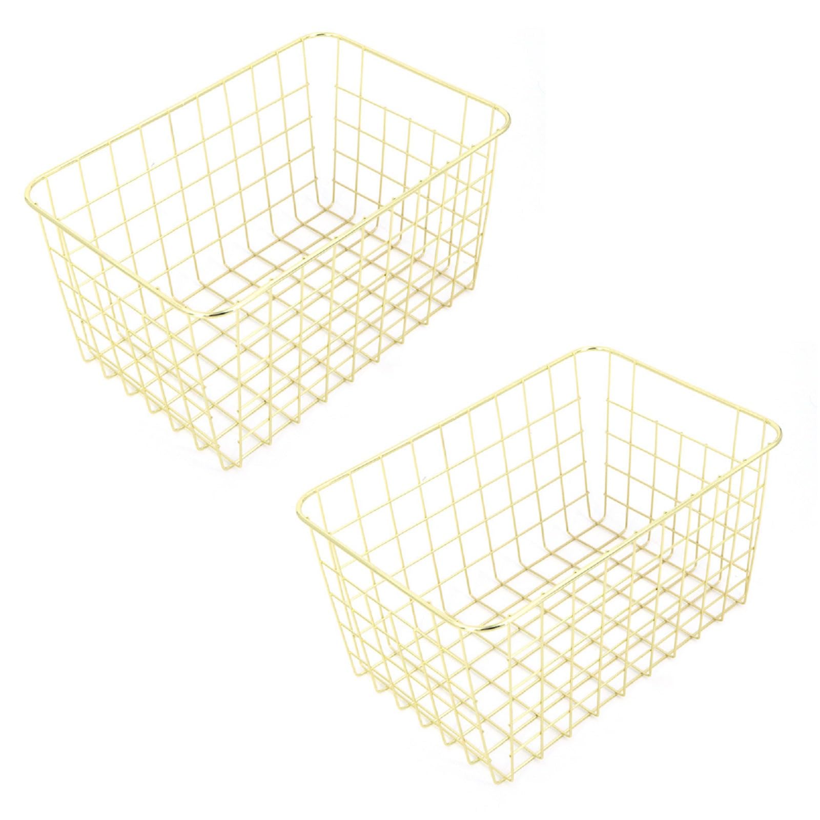 Amazon.co.jp: Bafnsiji 2 つの金属ワイヤー収納バスケットのセット