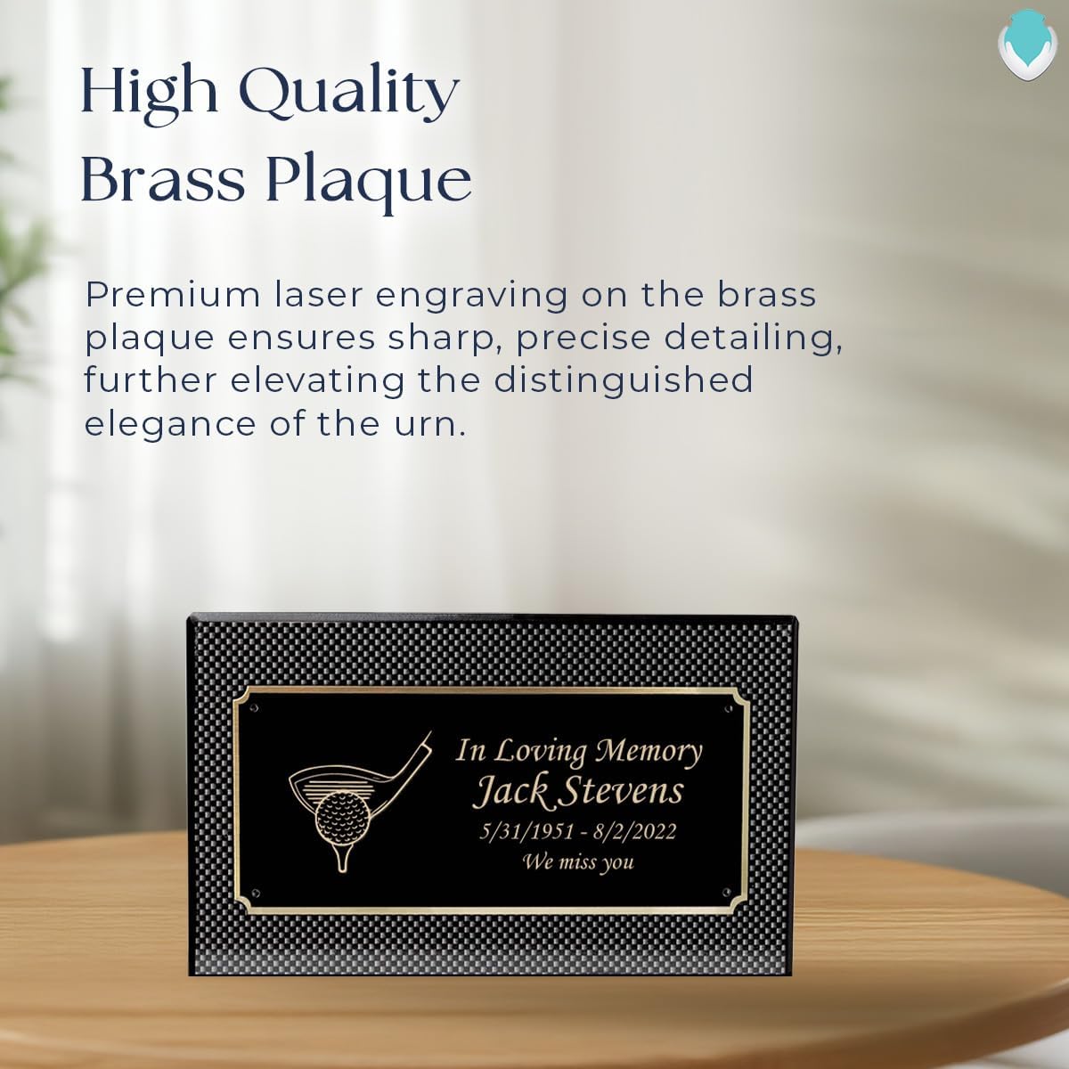 GetUrns Heritage Adult Carbon Fiber Cremation Urn Box for Human Ashes I Golf Custom Engraved Wooden Urns for Male and Female I 213lbs
