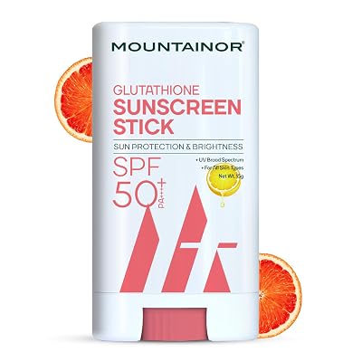 MOUNTAINOR Glutathione Sunscreen Stick With SPF 50 | Sun Protection & Brightness with Broad Spectrum PA ++++ | Lightweig