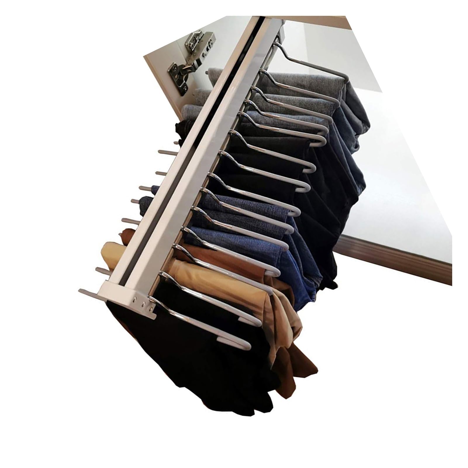 Porte-pantalons coulissant télescopique en acier de 30 à 60 cm pour armoire