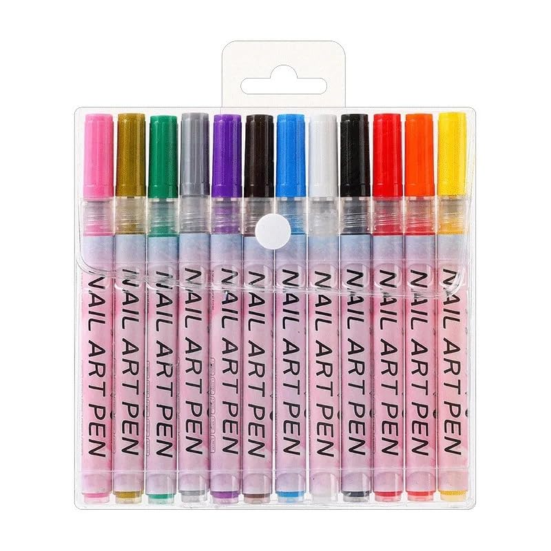 Feelhigh 12-Piece 3D Nail Art Pen Set: Unleash Your Nail Art Creativity with Precision Nail Graffiti Drawing Pens-DIY Nail Art Beauty Adorn Manicure Tools-picture-25