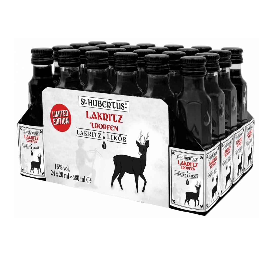 St. Hubertus Fruchtiger Lakritz Tropfen Likör 120 Flasche x 20 Milliliter