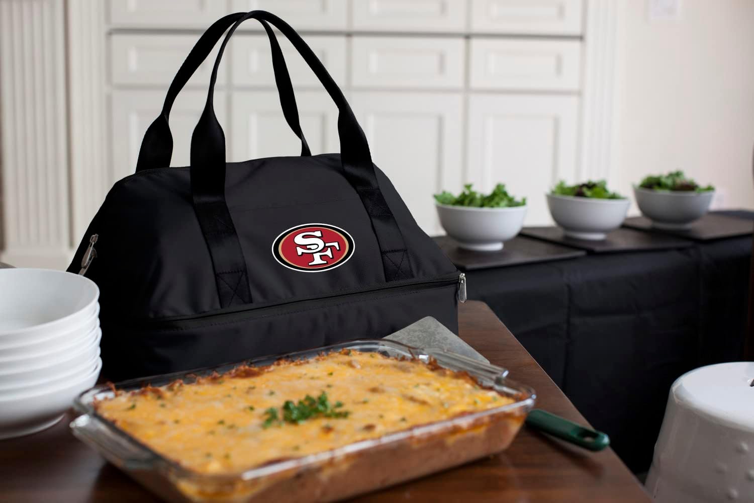 PICNIC TIME NFL Potluck Casserole Carrier, Insulated Thermal Food Carrier, Insulated Casserole Carrier, (Black)