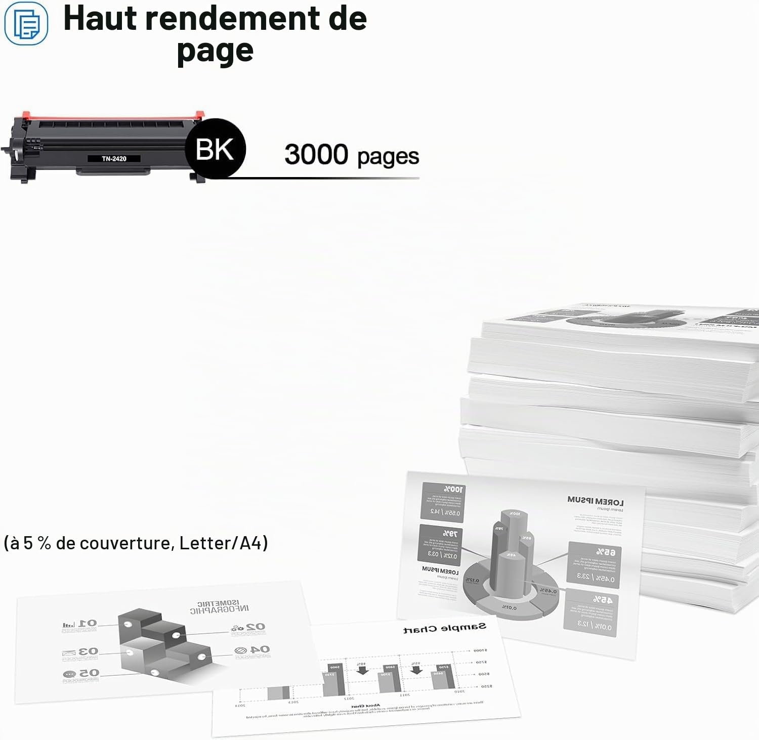 TN2420 Compatible pour Brother TN 2420 TN-2420 Toner (Noir, 2-Pack) | Compatible pour DCP-L2530DW MFC L2710DW HL-L2350DW MFC-L2710DW DCP-L2510D HL-L2375DW MFC-L2730DW MFC-L2750DW HL-L2310D TN2410