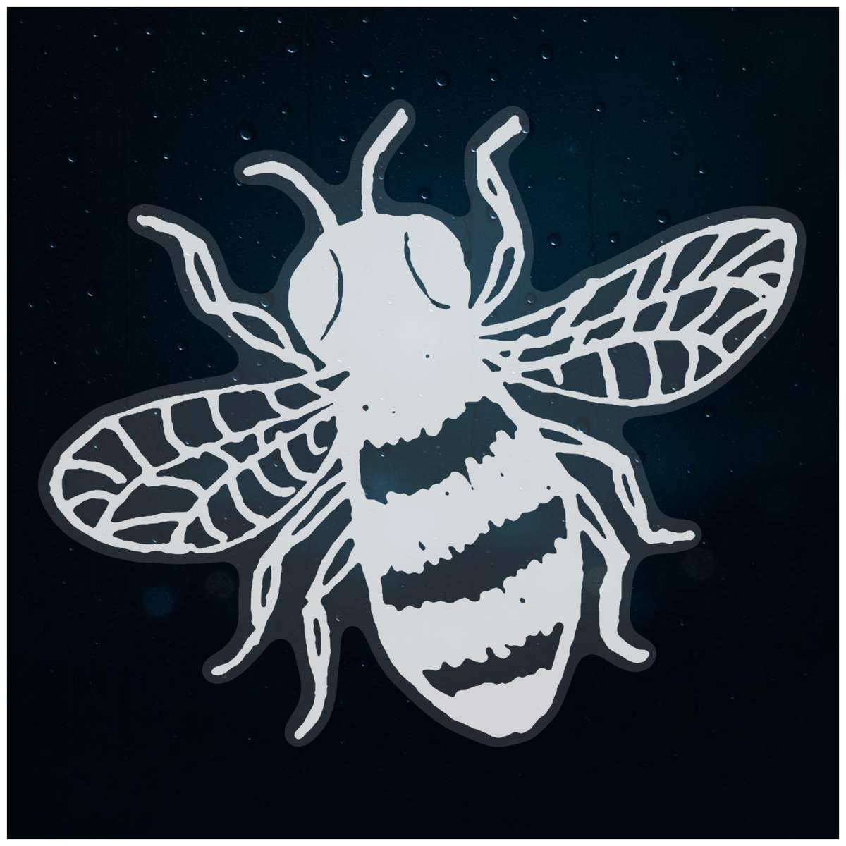 Azeeda Large 460mm 'Honey Bee' Clear Static Window Cling Sticker/Decal (White) (WC00038223)