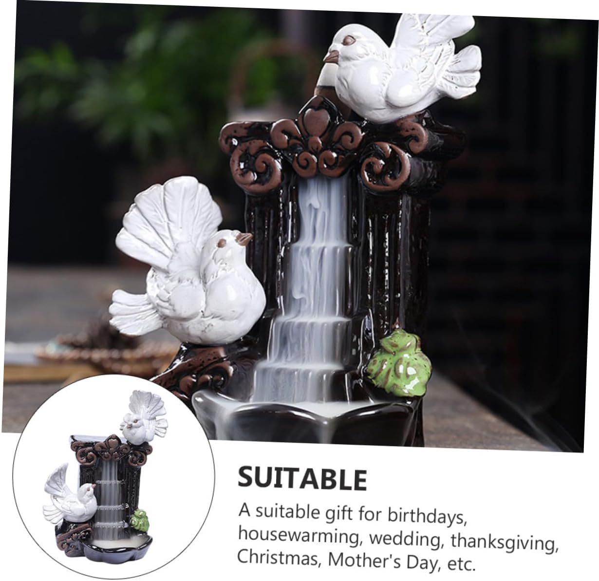 Wakauto Ceramic Pigeon Incense Holder Censer Adornment Indoor Aromatherapy Burner Tranquil Office Decoration Home Fragrance Accessory