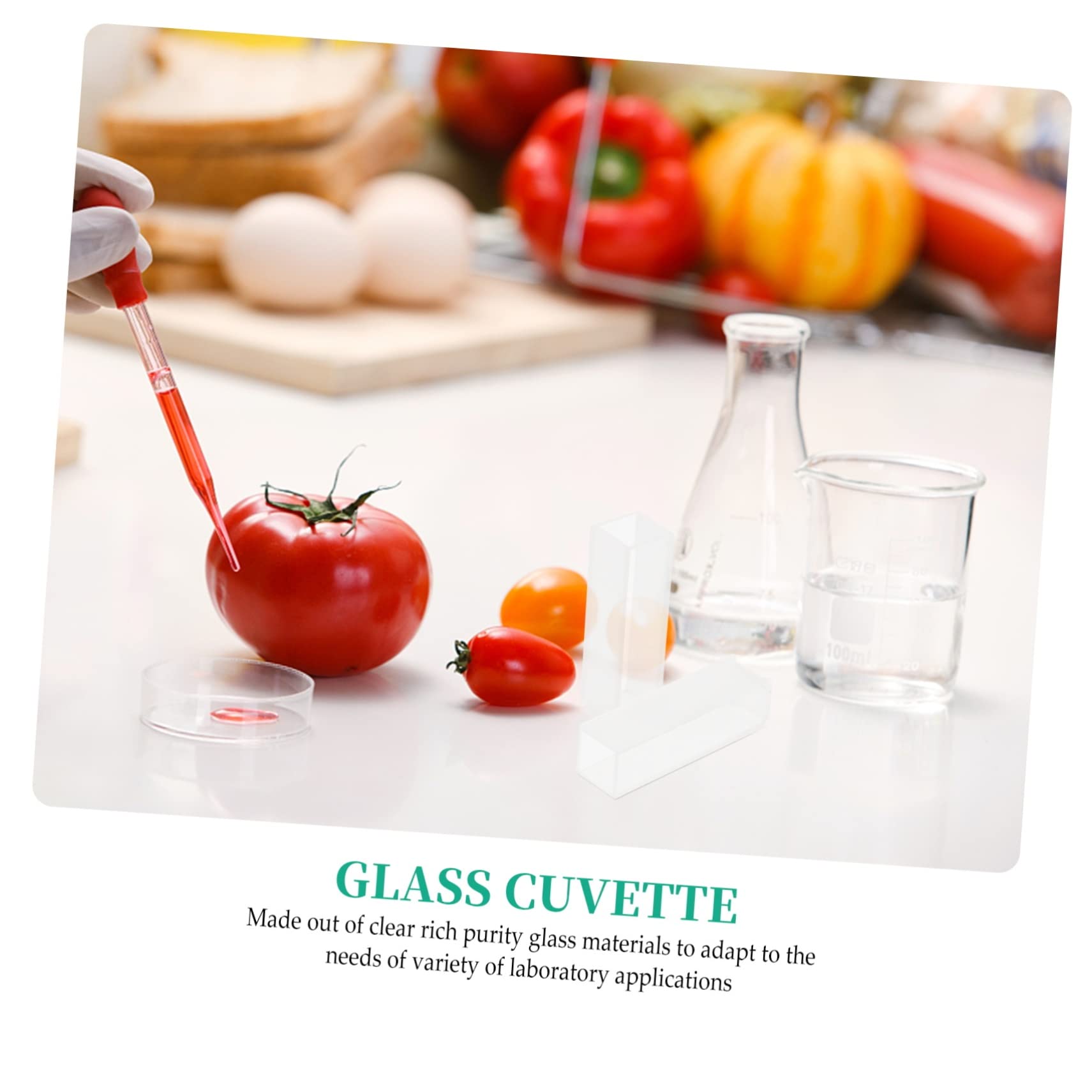 Homoyoyo Cuvette in Vetro da Laboratorio Lunghezza Percorso 10mm Set di 4 per Spettrofotometro per Analisi Spettrometriche e Comparativa