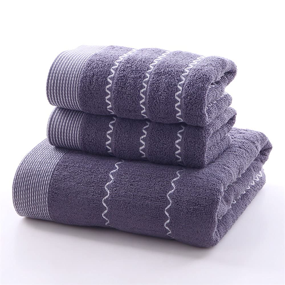 Set de serviettes de bain absorbant en coton peigné soft pour salle de bain