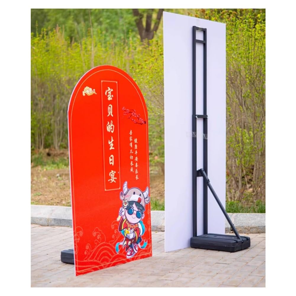 Soporte de Carteles de Piso Pesado Resistente, Altura Ajustable de hasta 75 Pulgadas, Base Llena de Agua para Eventos Interiores al Aire Libre, Soporte de Cartel de Servicio Pesado para exposiciones,