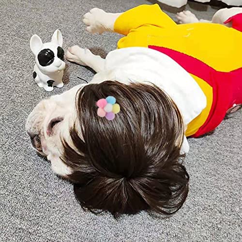 Dog Wig Costume For Small Medium Large Dogs With Head Flower, Trimmable Pet Cosplay Cat Decoration For Halloween, Christmas, Parties #TOP5