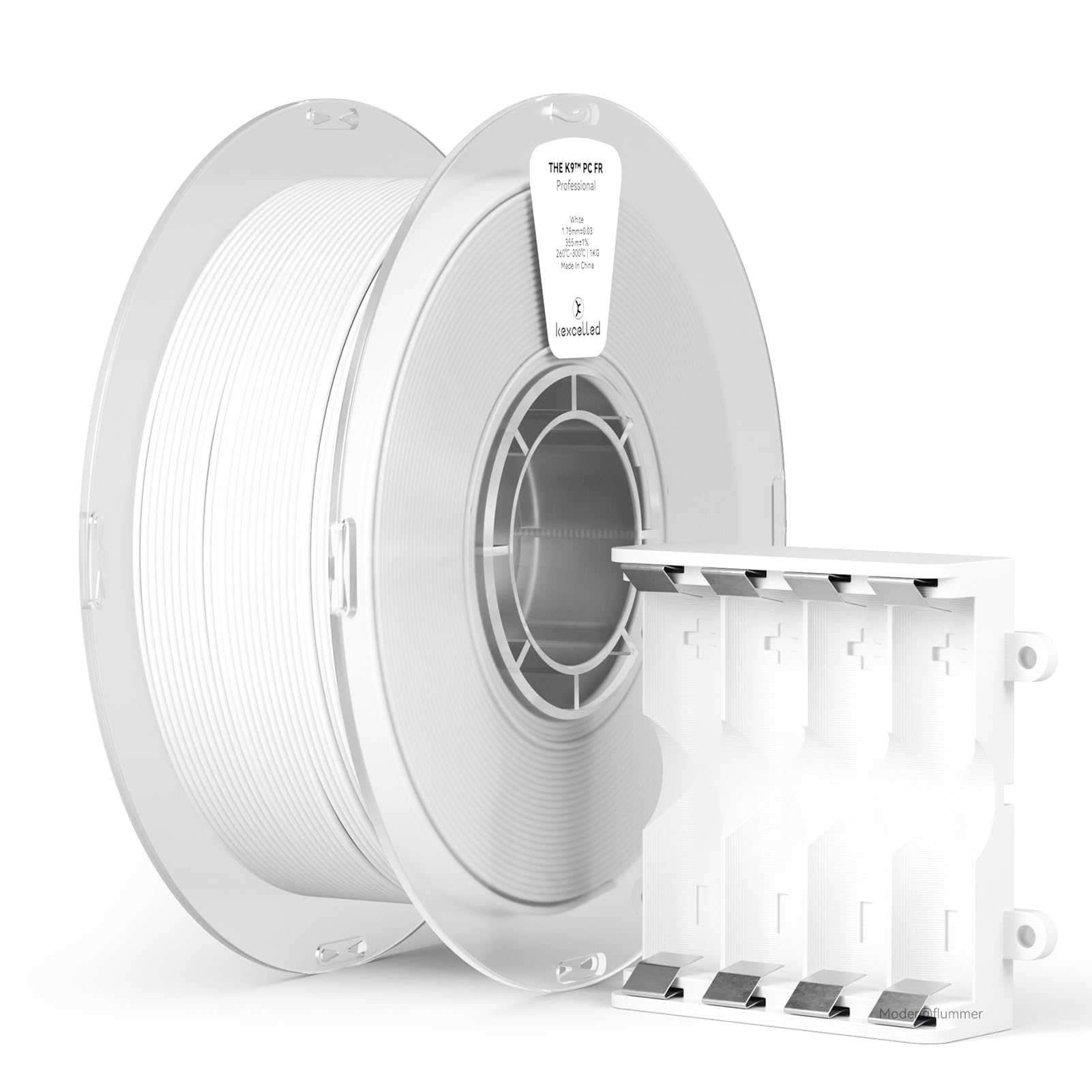 kexcelled Ignífugo Filamento PC Blanco para Impresora 3D 1,75mm 1kg