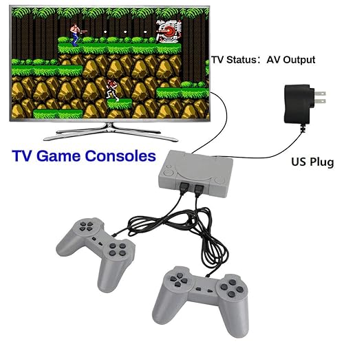 Miniatura 5 de Welltop PlayStation Classic 8-bit PS1 Retro Video Game Console, Mini Video Games Consoles, Built-in 851 Games with 2 Gamepads, Support AV Out Family