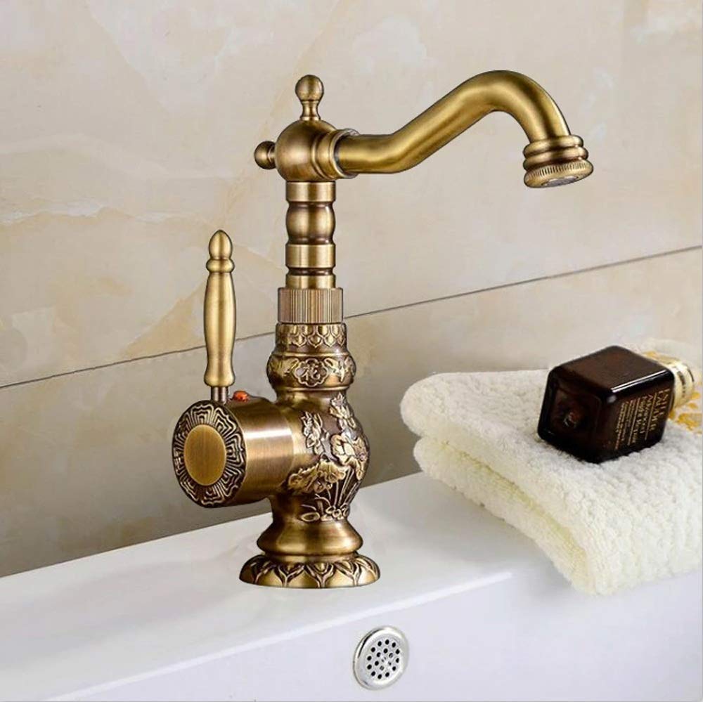 Robinet en bronze rétro pour vasque à poser et cuisine - 8