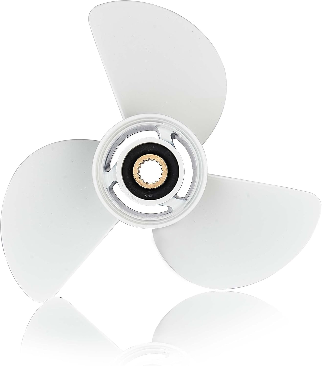 13 1/2x15-K Boat Motor Aluminum Alloy Propeller fit for Yamaha Engine60HP 70HP 75HP 80HP 85HP 90HP 115HP 130HPOutboard Propeller15 Tooth-RH-3 Blades-White 13.5x15 Pitch Replaces6E5-45947-00-EL