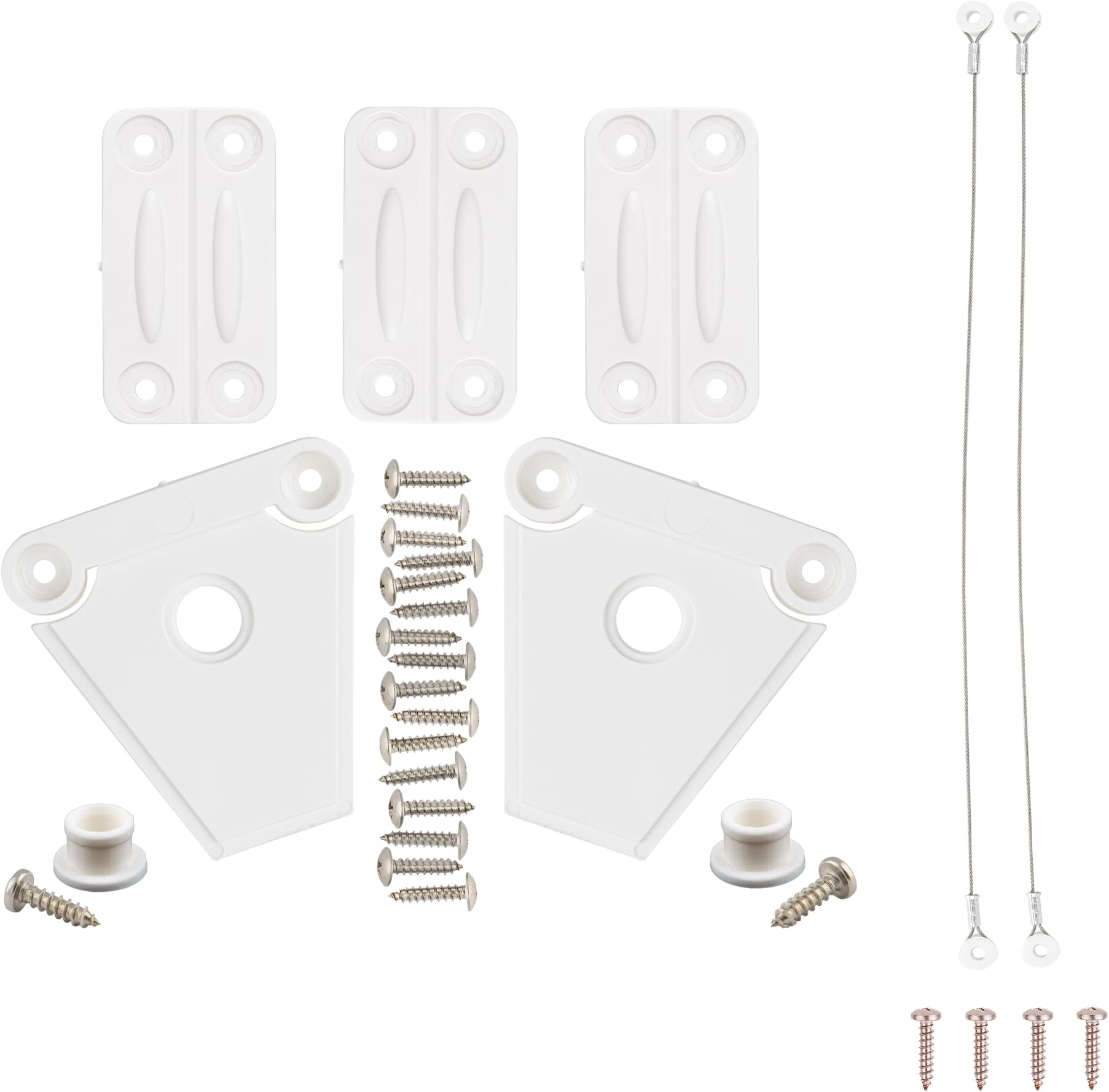 4 Pack Igloo Cooler Hinge Replacement Kit - White Plastic Hinges With Screws For Ice Chest Repair