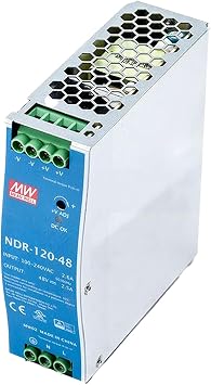 NDR-120-48 120W Power Supply - 48V 2.5A, AC-DC DIN Rail Power Supply for Industrial, Semiconductor, Automation and Electromechanical Applications