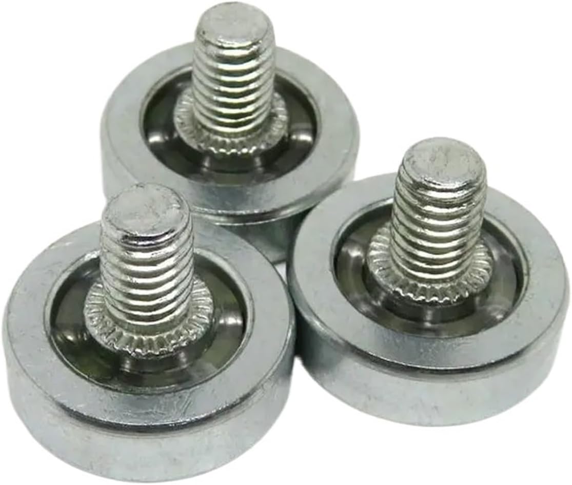 1PCS OD 19xM6 screw grease lubricated metal drawer bearing roller JS19-C1L8W6M6 19mm kitchen storage cabinet metal guide wheel (Color : WHITE, Size : 15A_19)