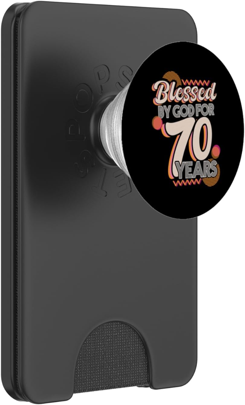 Religious Blessed By God for 70 Years Happy 70th Birthday PopSockets PopWallet for MagSafe