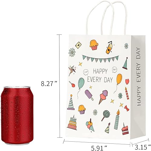 Miniatura 2 de RACETOP Bolsas de regalo de papel kraft de color con asas, bolsas de regalo a granel, bolsas de compras, bolsas de fiesta, bolsas de negocios,