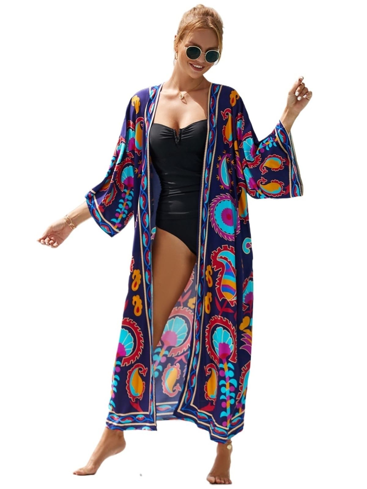 Copricostume Donna Kimono Costume da Bagno Vestito Vacanza Estiva for Donna Abito Spiaggia Lungo for Piscina Copricostume colorato for Costumi