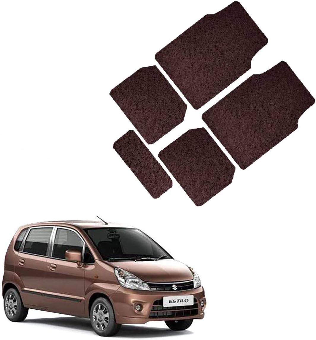 Kandid Brown Car Floor Mat Grass for Maruti Suzuki Zen Estilo (Set of 5)