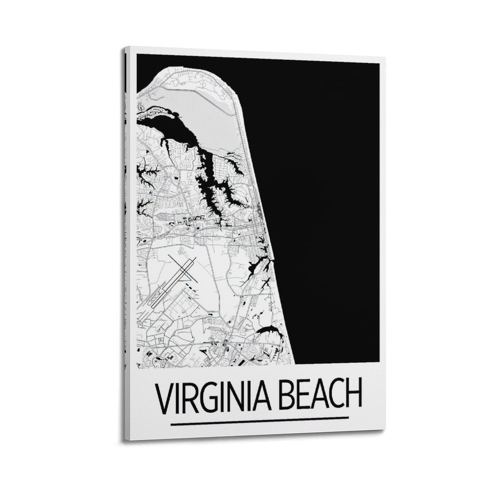 UNSGA Poster de carte vintage en noir et blanc - Impression sur toile et image d'art moderne pour chambre à coucher - 40 x 60 cm