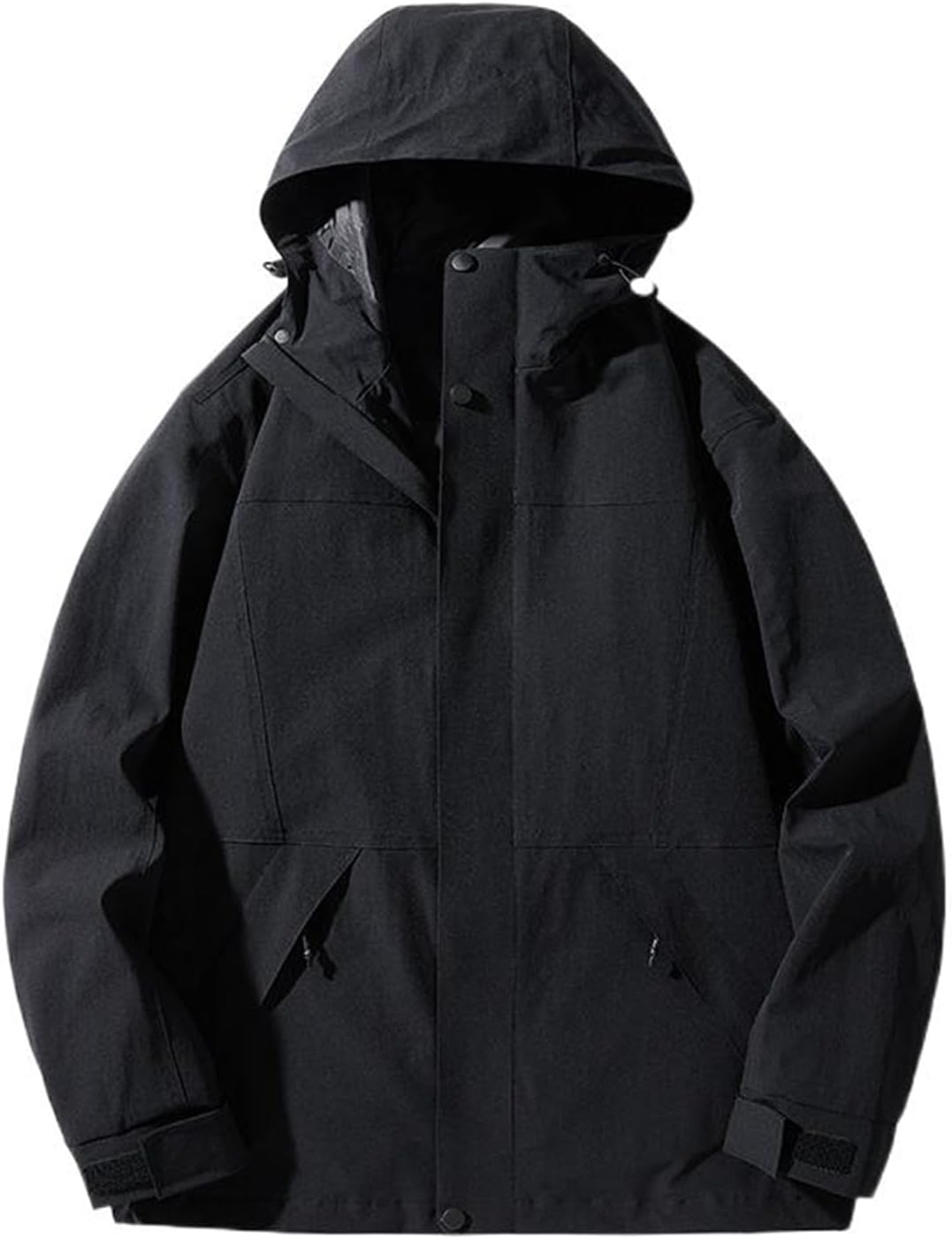 Men's Color Block Hooded Jacket American Workwear Loose Coat