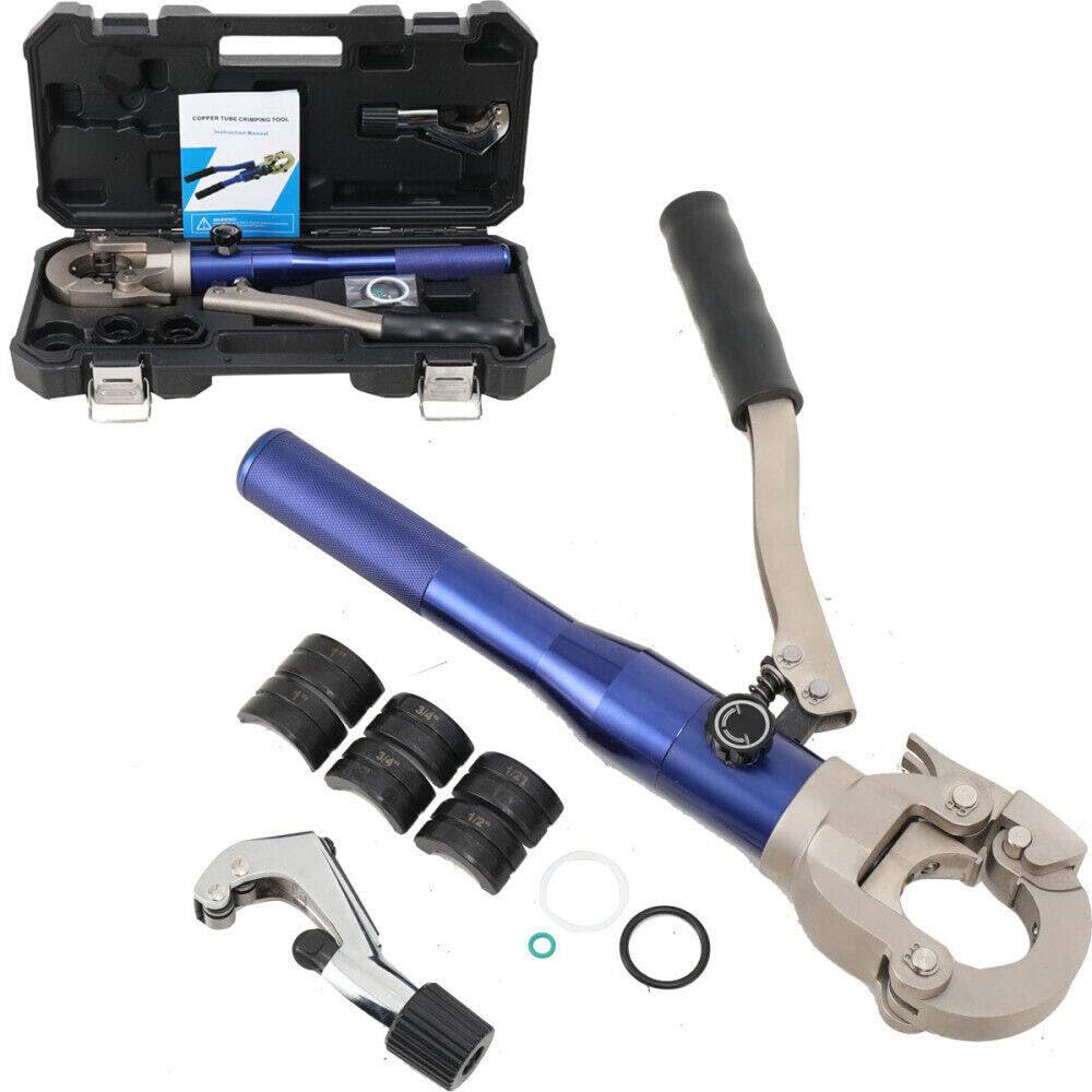 Zxgrfdefa One Color Clamp, Kit With Copper Pipe Crimpers Pressing Pliers, 1, 2, 3, 4 And Dies