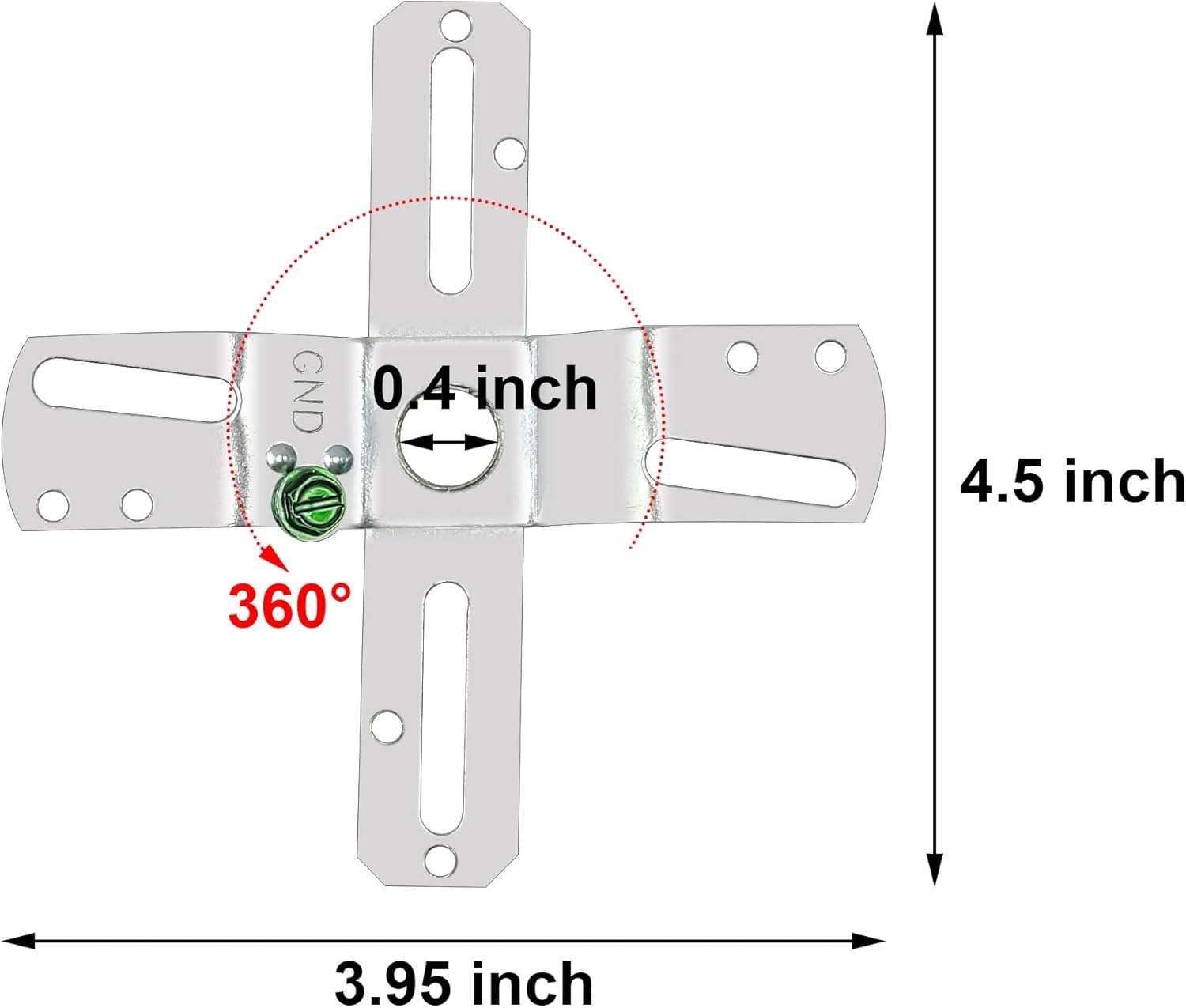 ECUDIS 4" Cross-Shaped Universal Light Fixture Crossbar, Lighting Crossbar with Screws and Nuts, 2 Pack
