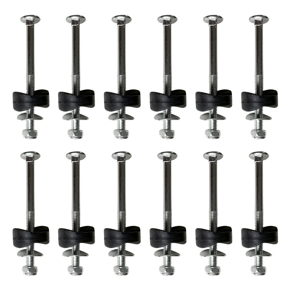 Trampoline Screws, Long Screw Trampoline Replacement Screws, Anti-Loose Trampoline Bolts and Nuts Trampoline Parts Trampoline Accessories for Large Small Trampolines Jump Stability Tool, 12PCS