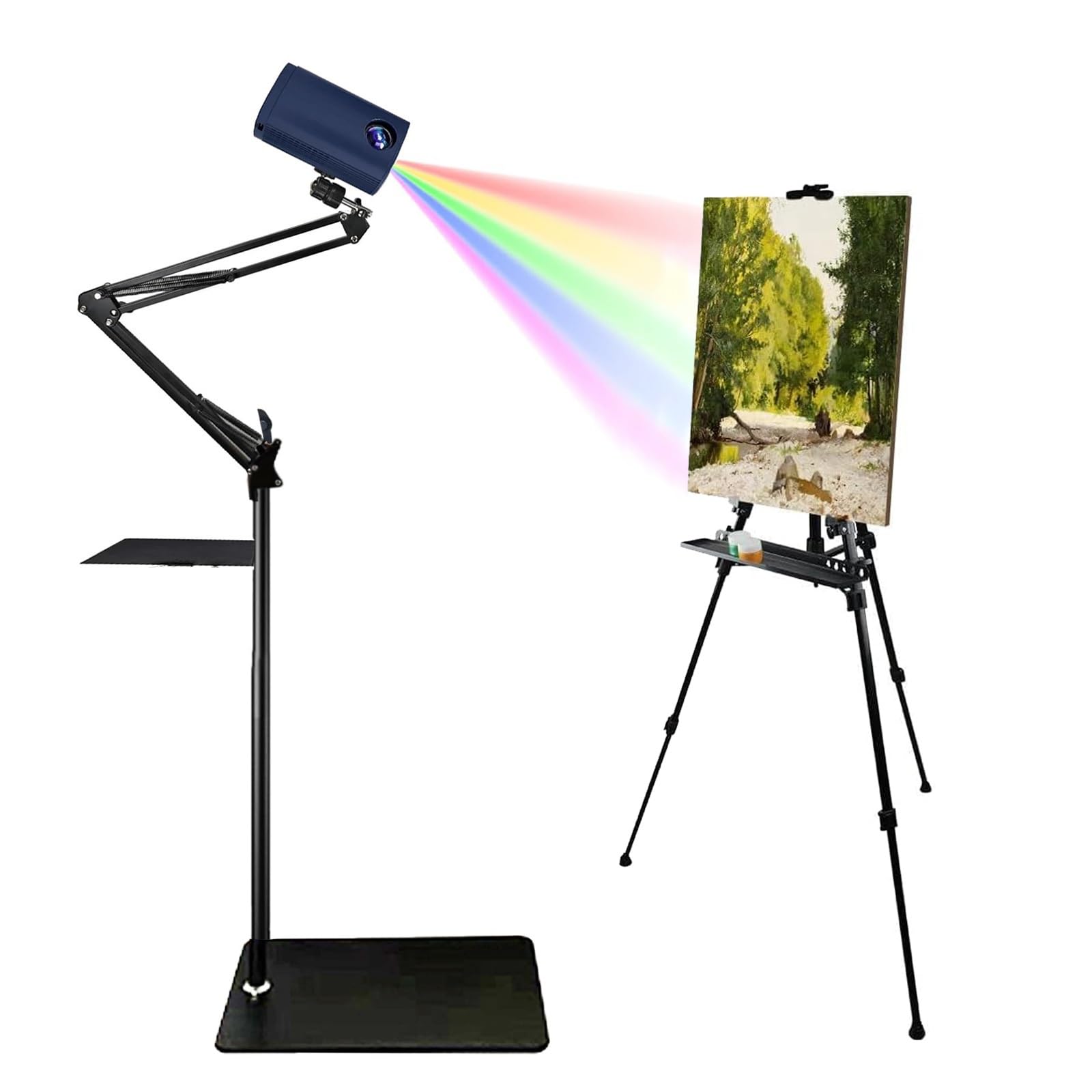 Projektor artystyczny do śledzenia i rysowania, kolorowy projektor obrazu z pilotem zdalnego sterowania, inteligentny szkicownik biurkowy/ścienny, łączność Wi-Fi i USB dla łatwego przesyłania obrazu