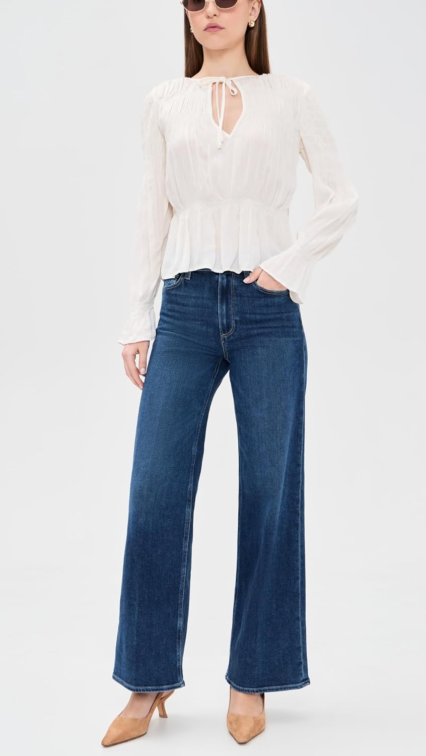 PAIGE Women's Anessa High Rise Wide Leg Jeans