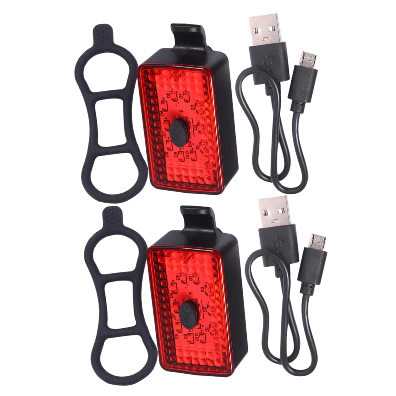 Balacoo Set of 2 Bike Tail Lights Waterproof Rechargeable Led Bike Safety Light for Night Cycling