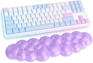 Cloud Wrist Rest Keyboard, Purple Cloud Palm Rest with PU Leather Memory Foam Cute Keyboard Rest for Wrist Support and Arm Rest, Desk Cloud Wrist Pad for PC Gaming/Hand Cushion/Computer/Office
