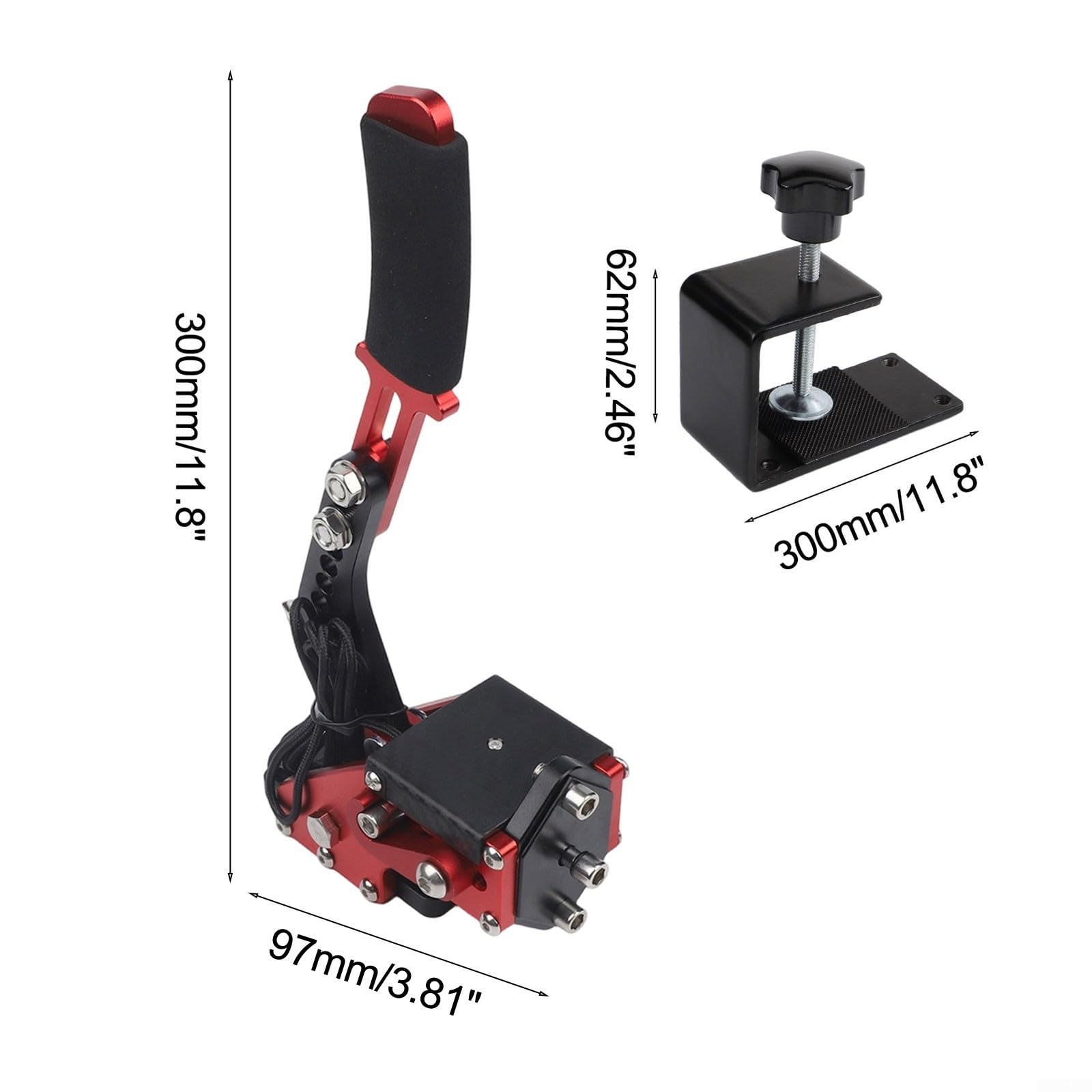 Freno de mano de PC para juegos de carreras, simulador USB para freno de mano Drift para accesorios de volante de juegos de vapor (rojo)