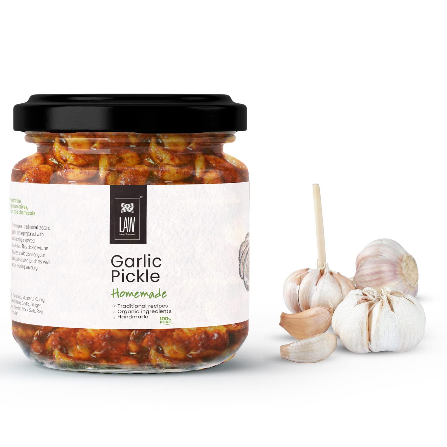 looms & weaves™ - Homemade Garlic Pickle 250gm - Handmade/Preservative free/Grandma’s Secret Recipe/Kerala Style (B0B63474G6) Amazon Price History, Amazon Price Tracker