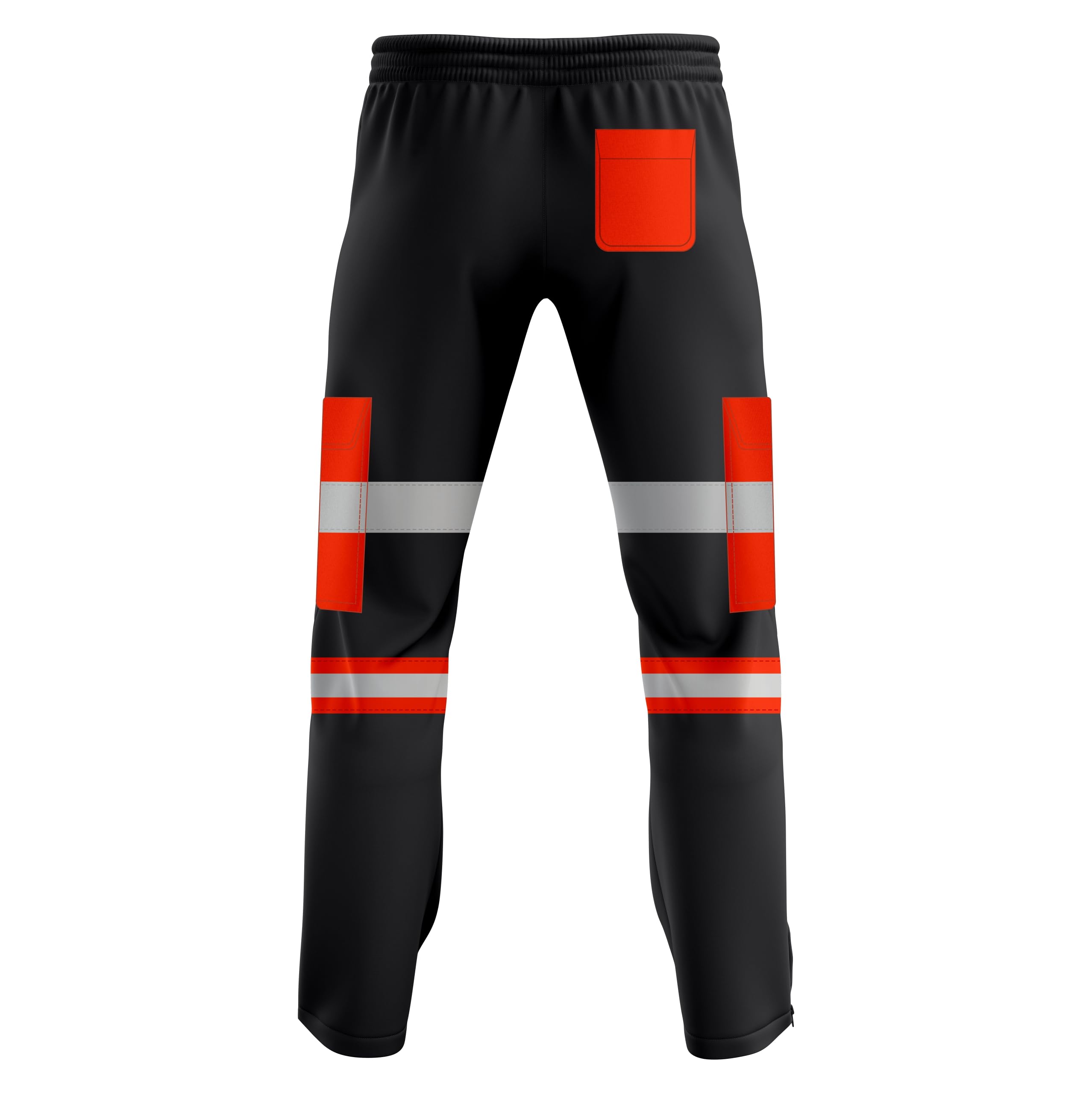 mymixtrendz Pantalones deportivos de alta visibilidad para hombre, 2 tonos, amarillo neón, naranja, cinta reflectante, dobladillo abierto, ropa de trabajo