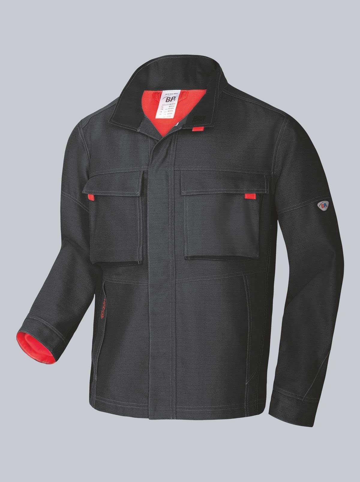 BP 2612-835-5632 Work Jacket, 43% Modacrylic/33% Cotton/14% Polyamide/9% Lyocell/1% Other Fibres, Anthracite/Black, Modern Fit, Size 60/62n