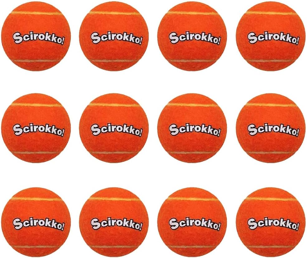 SCIROKKO Tennis Balls for Dogs - Squeaky Bouncy Ball Toys 2.5 inches 12 Pack for Indoor Playing and Outdoor Interactive Fetch Training