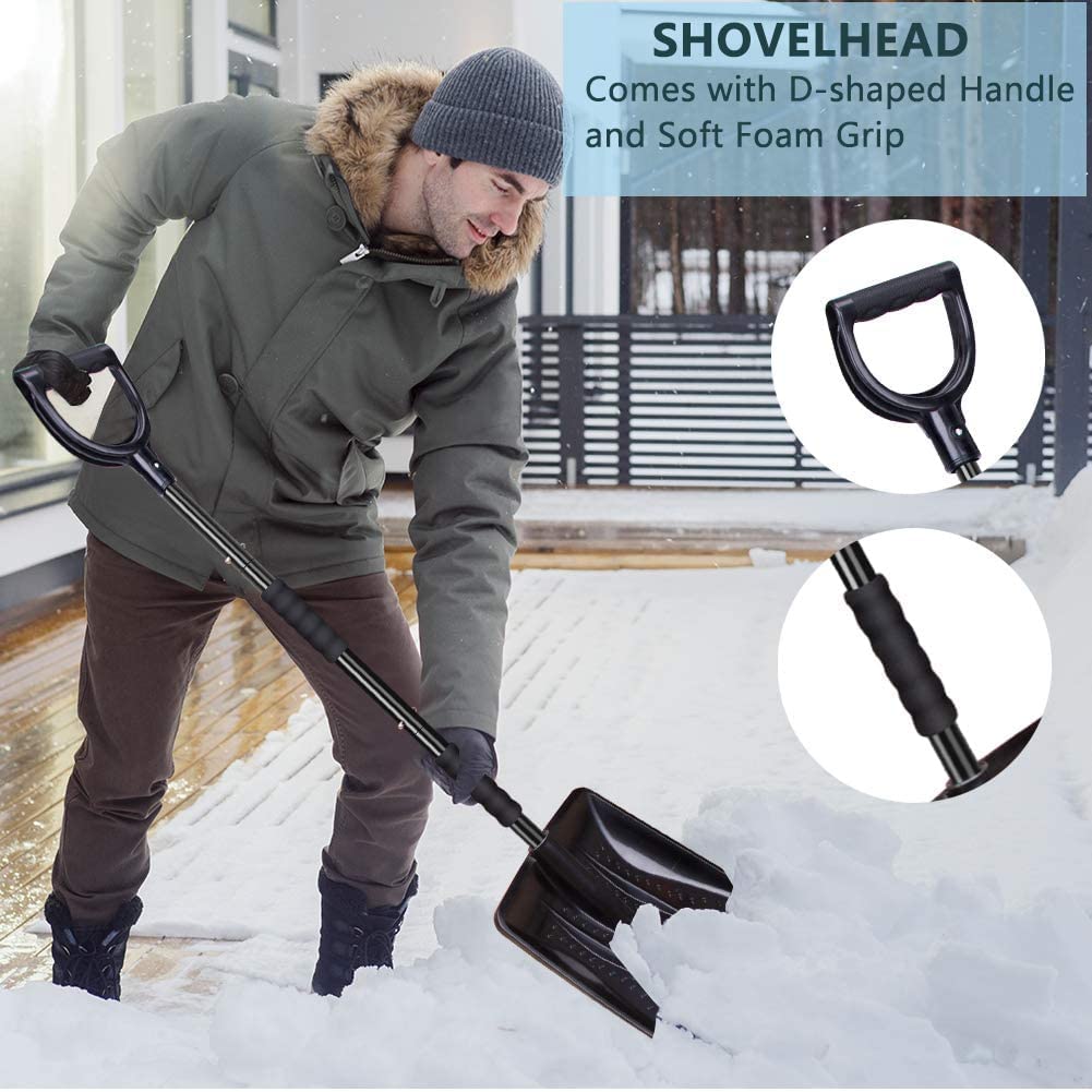 XMING Kit de Palas de Nieve con raspador de Hielo y Cepillo de Nieve, Removedor de Nieve de Parabrisas automático Extensible 3 en 1, Regalos de Mejor Conducir - Set de eliminación de Nieve