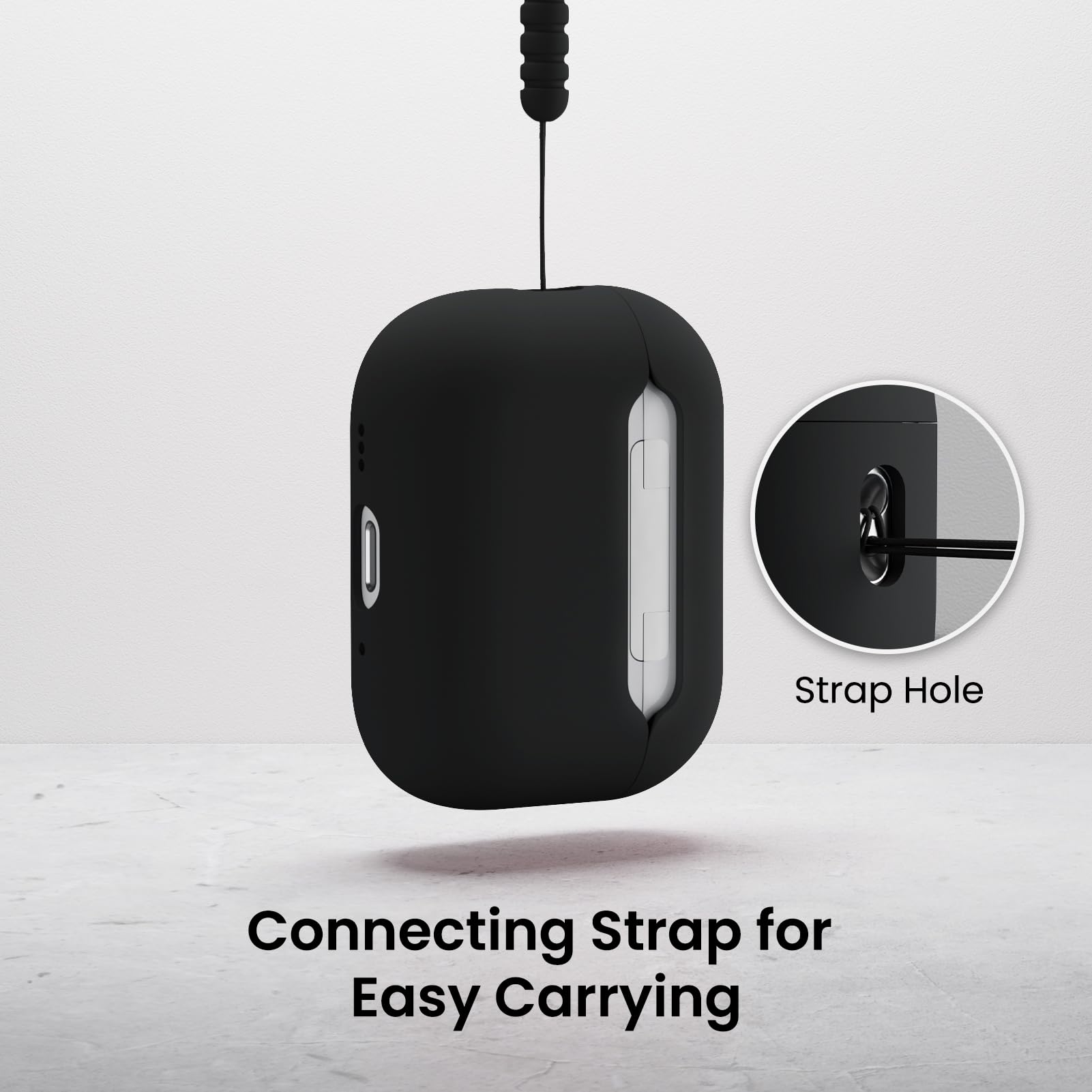 ORNARTO Cover per AirPods Pro 3 (2025), Custodia Compatibile con AirPods 3 Gen in Silicone Liquido Premium (Interno Rigido Indeformabile),con Cordino e Strumento di Rimozione,Nero