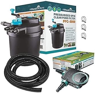 Pressurised Koi Fish Pond Filter Complete Kit with Pond Pump and UV Steriliser Light All in one - Ponds Up to 5000 litres - PFC-5000-KIT